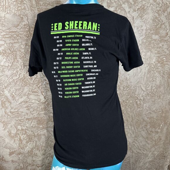 Ed Sheeran 2015 Tour T-Shirt Black Green Concert Tee Size Medium Music Merch - Picture 2 of 8
